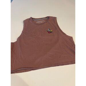 Volcom Womens Graphic Muscle Tank Top With Peace Floral Design